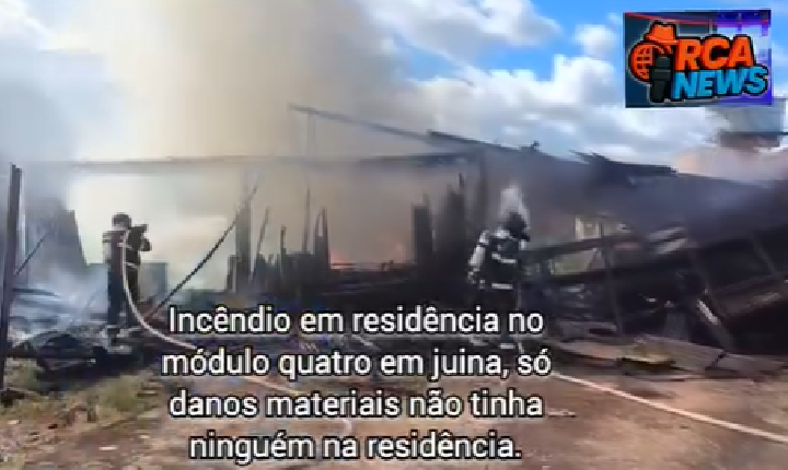 INCÊNDIO DE GRANDE PROPORÇÃO EM RESIDÊNCIA NO MÓDULO QUATRO EM JUÍNA-MT.