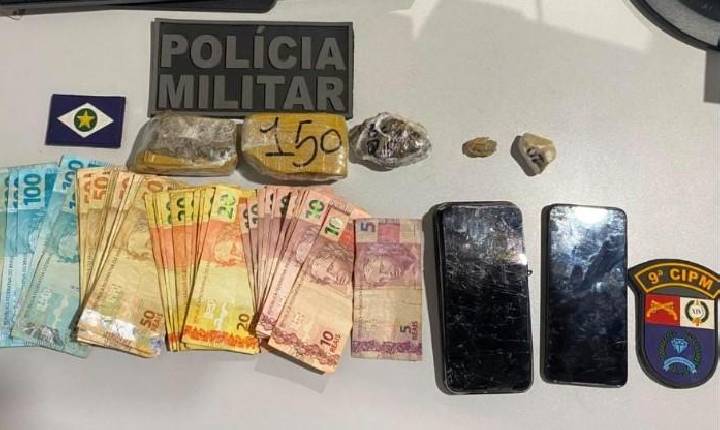 PM PRENDE DOIS HOMENS POR TRÁFICO DE DROGAS E APREENDE MAIS DE R$ 2,5 MIL EM DINHEIRO