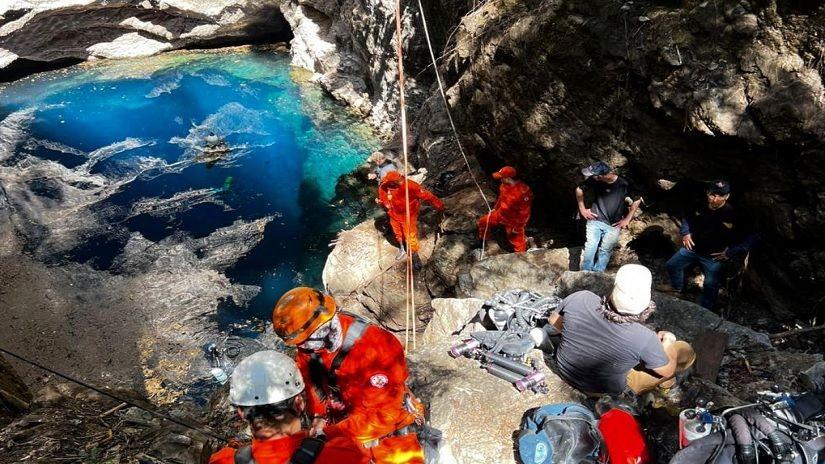 Bombeiros apoiam pesquisa para mapear sistema de cavernas submersas em Nobres
