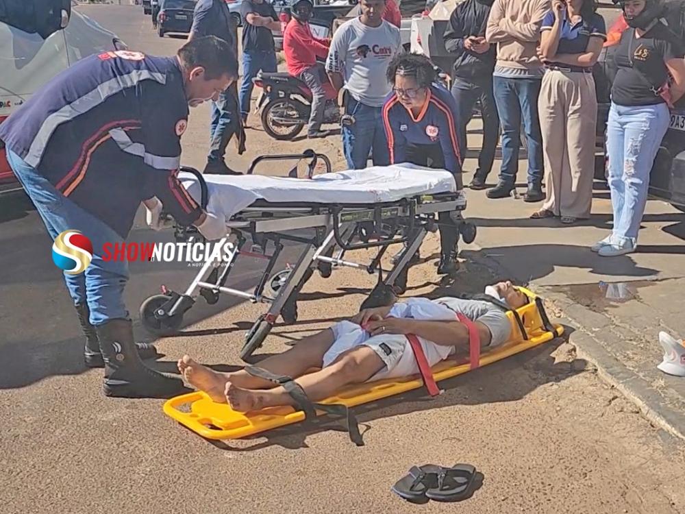 Jovem que se envolveu em acidente na avenida Ayrton Senna em Juara sofreu deslocamento de quadril