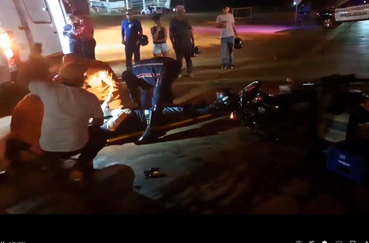 URGENTE: COLISÃO ENTRE MOTOCICLETA E CAMINHONETE, DEIXA UMA PESSOA FERIDA EM JUINA-MT
