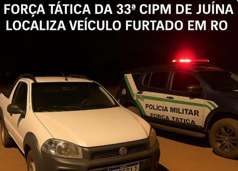 Força Tática da 33ª CIPM de Juína localiza veículo furtado em RO