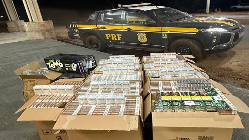 PRF apreende 5.720 maços de cigarros sem nota fiscal em Primavera do Leste