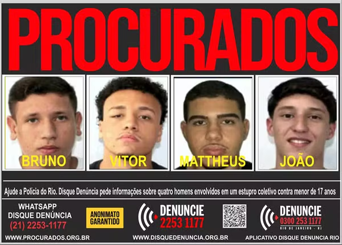 RÉUS POR ESTUPRO COLETIVO NO RIO SÃO INVESTIGADOS POR OUTRAS DENÚNCIAS DE VIOLÊNCIA SEXUAL