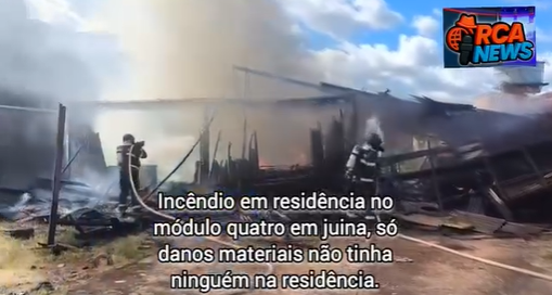 INCÊNDIO DE GRANDE PROPORÇÃO EM RESIDÊNCIA NO MÓDULO QUATRO EM JUÍNA-MT.