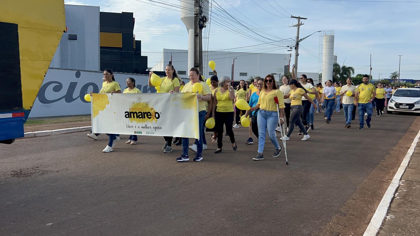 Caminhada do Setembro Amarelo reforça valorização da vida e cuidado com a saúde mental em Juína