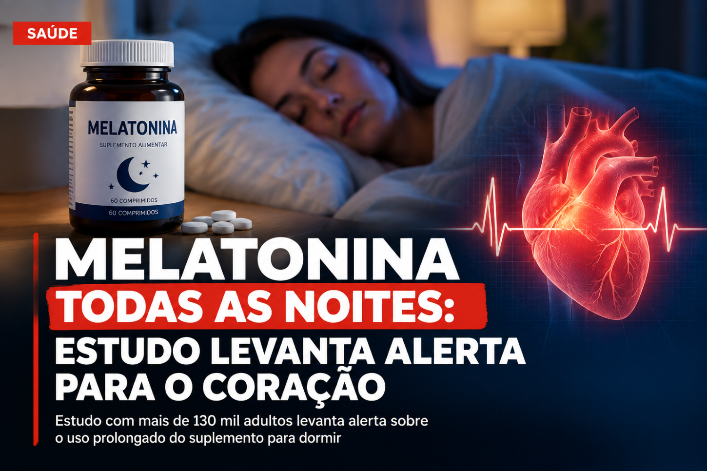 Uso prolongado de melatonina chama atenção após estudo apontar possível relação com problemas cardíacos